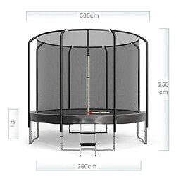 Avis Trampoline Semi-Pro Jump4fun 10FT-305cm Noir