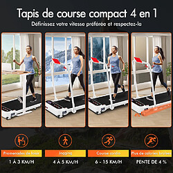 Acheter BLACK LORD Tapis de Course Électrique Incliné Amortisseurs Pliable Blanc