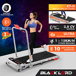 BLACK LORD Tapis de Course Électrique Incliné Amortisseurs Pliable Argent