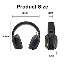 Yonis Casque audio gamer Bluetooth - Noir