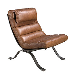 Angel Cerda Fauteuil en cuir brun foncé