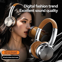 Yonis Casque Bluetooth ANC Confort Pliable Retro - Noir