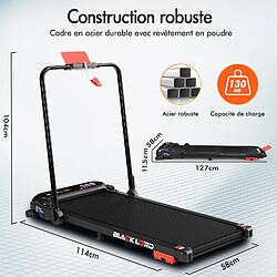 BLACK LORD Tapis de Course Électrique Incliné Amortisseurs Pliable Noir pas cher