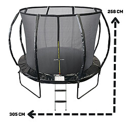 Acheter Jump4Fun Trampoline 10Ft ø 305cm noire avec Echelle, Protection et Filet de sécurité
