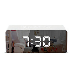 Yonis Horloge LED Réveil Miroir Température Moderne Horloge Réveil LED Moderne Affichage Température Snooze Miroir Blanc YONIS