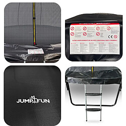 Avis Jump4Fun Trampoline 10Ft ø 305cm noire avec Echelle, Protection et Filet de sécurité