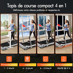 BLACK LORD Tapis de Course Électrique Incliné Amortisseurs Pliable Argent