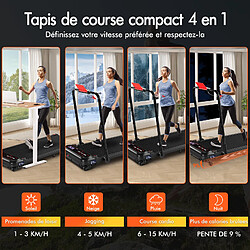 BLACK LORD Tapis de Course Électrique Incliné Amortisseurs Pliable Noir