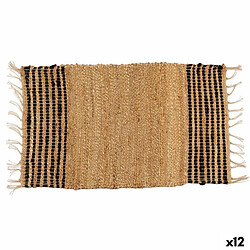Gift Decor Tapis 84862-CEEJAY Noir Naturel 60 x 90 cm (12 Unités)