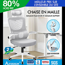Alfordson Fauteuil de bureau ergonomique - Blanc