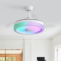 Sofucor Plafond 107 cm - Télécommande Bluetooth - Moteur CC - Rotation avant/arrière