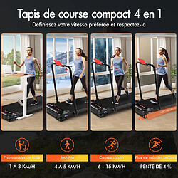 Acheter BLACK LORD Tapis de Course Électrique Incliné Amortisseurs Pliable Noir