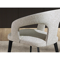 Angel Cerda Chaise en tissu blanc cassé pas cher