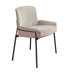 Angel Cerda Chaise en tissu gris et velours marron