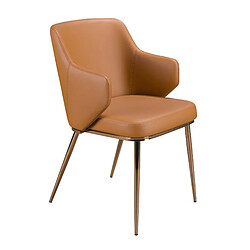 Angel Cerda Chaise en similicuir marron