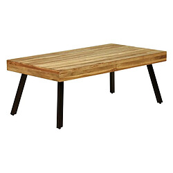 Zago Table basse rectangulaire en teck recyclé et métal Woody. Table basse rectangulaire en teck recyclé et métal Woody