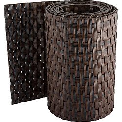 Rattan Art Bande brise-vue en résine tressée pour clôture rigide 19 x 255 cm marron et noir.