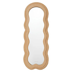Flamingueo Grand Miroir Mural Asymétrique Teddy 160x60x4 cm Marron