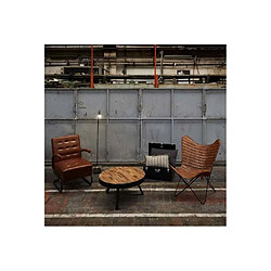 Zago Table basse ronde en teck recyclé et métal Woody.