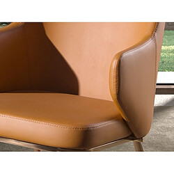 Angel Cerda Chaise en similicuir marron pas cher