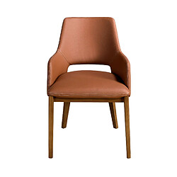 Angel Cerda Chaise en similicuir marron