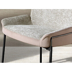 Angel Cerda Chaise en tissu gris et velours marron pas cher