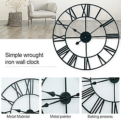 Yonis Horloge Murale Ronde Rétro Bronze 60cm pas cher