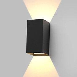 ZMH LED Applique Murale Noir 5W - IP65 Intérieure/Extérieure 3000K Blanc Chaud Éclairage Up/Down pour Mur Jardin Escalier Couloir