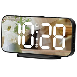Yonis Horloge LED Multifonction Réveil Snooze Blanc Horloge LED Multifonction Avec Alarme Snooze Et Affichage HD Pour Maison Moderne Noir YONIS