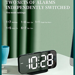Acheter Yonis Horloge LED Multifonction Réveil Snooze Blanc