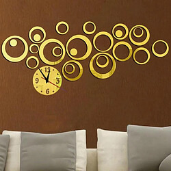 Yonis Horloge Murale 3D Acrylique Design Doré