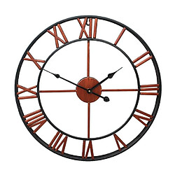 Yonis Horloge Murale Ronde Rétro Bronze 60cm Horloge Murale Décorative Rétro 60cm Silencieuse En Fer Pour Salon Or YONIS