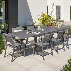 Dcb garden table de jardin rectangulaire - gris anthracite