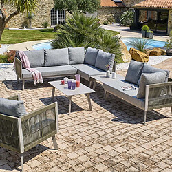 PARIS GARDEN Salon de jardin d'angle 7 places en aluminium Manosque.