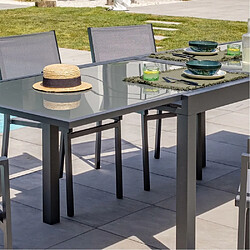 Dcb garden Table de jardin alu verre - Gris anthracite