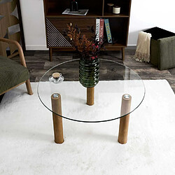 Acheter The home deco factory Table basse ronde - Transparent marron