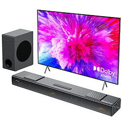 Hiwill A312 Barre de son TV 3.1.2 canaux 400W avec caisson 5.25" Noir