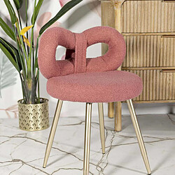 Mauro Ferretti Chaise en tissu éponge Ilary 40 x 67 cm rose.