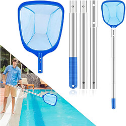 Épuisette Piscine, Épuisette Piscine Fond avec Télescopique Robuste de 140cm pour Bassin