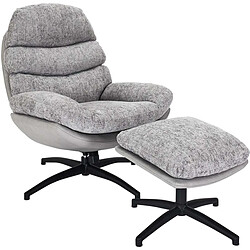 The Home Deco Factory Fauteuil et repose pieds en tissu William.