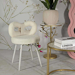 Mauro Ferretti Chaise en tissu éponge Ilary 40 x 67 cm blanc.