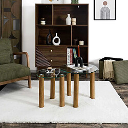 The Home Deco Factory Table gigogne ronde en verre trempé Clara (Lot de 2).