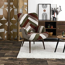 The Home Deco Factory Fauteuil en tissu côtelé patchwork Scott.