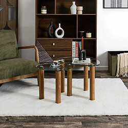 The Home Deco Factory Table gigogne galet en verre trempé Clara (Lot de 2).