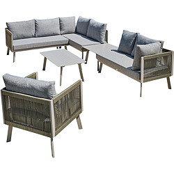 PARIS GARDEN Salon de jardin d'angle 7 places en aluminium Manosque.