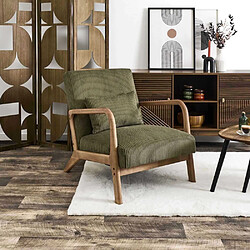 The home deco factory Fauteuil crapaud velours - Vert