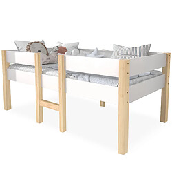 HAUSS SPOLE Lit bébé 90x190 cm Lit mi-hauteur - Blanc pas cher