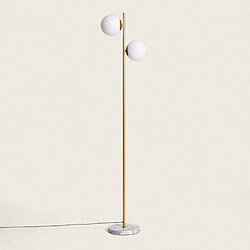 Ledkia Lampadaire en Métal et Verre Lune Blanc