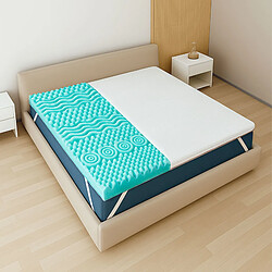 The White Stone Surmatelas 160x200 en Mousse à Mémoire de Forme, 9 Zones Différenciées | H