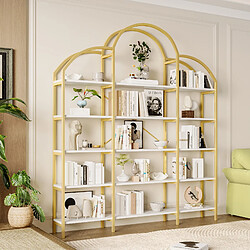 Roomfitters Étagère en forme de nuage avec cinq niveaux, structure MDF-acier, facile à entretenir et au style moderne, Or+Blanc